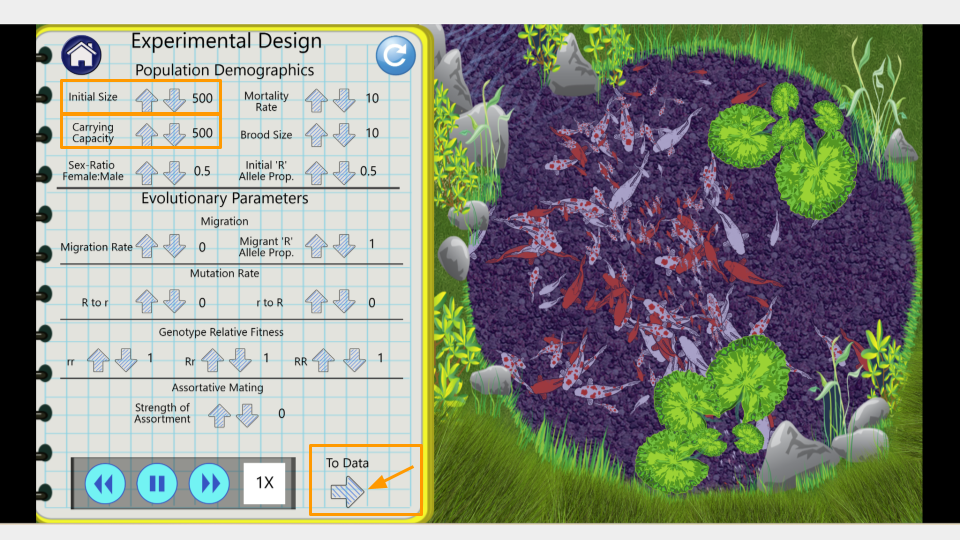 At the bottom of the Experimental Design tab, you can click the arrow to go to the Data Collection tab.