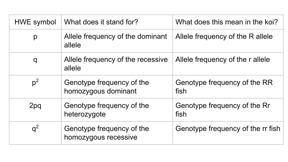 Table of what the standard HWE symbols mean.